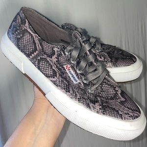 NWOT Superga Snake Print Sneakers